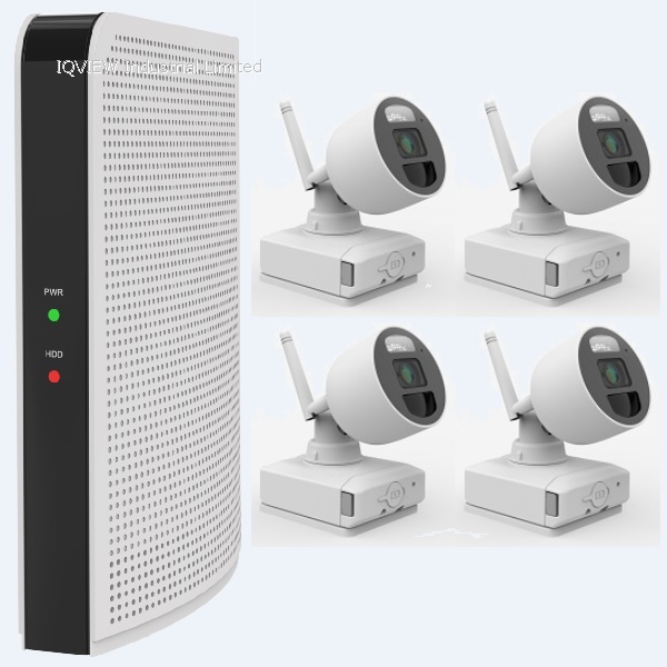 Battery Wifi IP Camera 4MP Kits,100 WireFree